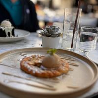 APPLE GALETTE granny smith apples, cinnamon, brown sugar, housemade dulce de leche, salty caramel gelato at Gracias Madre - WeHo in West Hollywood