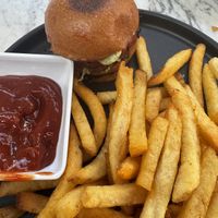jackfruit slider meal with agua fresca   at Gracias Madre - WeHo in West Hollywood
