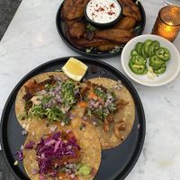 Taco trio and fried plantains  at Gracias Madre - WeHo in West Hollywood