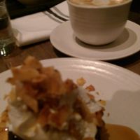 FUDGE BROWNIE (1-12-2015)
 gluten-free brownie, salted Mezcal caramel, coconut bacon, orange cashew whipped cream at Gracias Madre - WeHo in West Hollywood