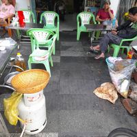 Outside seating. Friendly locals at Bun Mi Xao Chay in Ho Chi Minh City