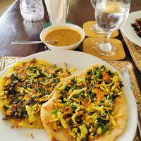 Vegetable Naan (ordered it vegan) at Aroma in Hikkaduwa