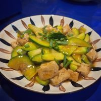 Pumpkin tofu stir fry at Ban Yan Restaurant in Vang Vieng
