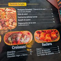 Menu section at Estambul Turkish Delight in Panama City