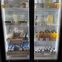 Case with juices, etc  at Blue Whale Cafe  in Ann Arbor