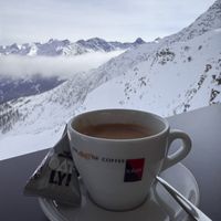 Coffee with oatly oat milk   at Adler Lounge in Kals Am Grossglockner