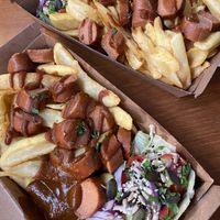 Currywurst Teller 💚  at Vegangster in Rostock