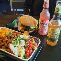 Gyrosteller and seitan cheeseburger at Vegangster in Rostock