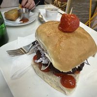 Bean burger and empanada  at Rustic in South East London