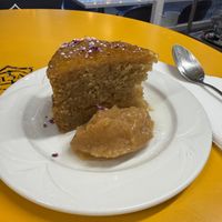 Sponge cake with Orange Marmalade (with persimmon compote)   at Rustic in South East London