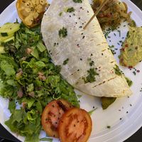 Veggie burrito with even more sides  at El Espejo in La Palma