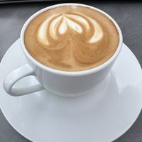 Flat white with Oat milk  at Cinnaroma Bakery in Loule