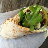 Vegan falafel wrap! at Wolf and Bear's - Food Cart SE 28th in Portland