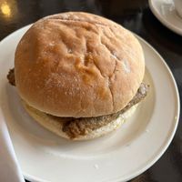 Sausage bup at The White Hare Cafe in Kirkby Stephen