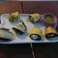 Auberginen- und Zucchini-Röllchen at Green Gallery in Koh Phangan