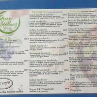 Menu at Green Gallery in Koh Phangan