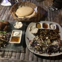 Hummus plate and shawarma plate at Green Gallery in Koh Phangan