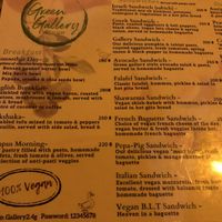 Menu 1 at Green Gallery in Koh Phangan