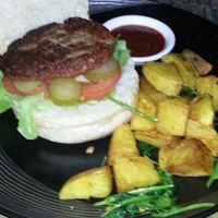 bean burger at Green Gallery in Koh Phangan