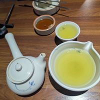 Japanese green tea (so good!) at The K Korean Restaurant in Diani