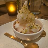 French vanilla soft serve with turkish delight topings at Sipeos Café & Bar in Walnut Creek