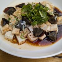 Century egg salad, which we were told is vegetarian as well. at TaoYuan Noodlehouse in Berlin