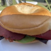 Pastrami bagel   at Delicious   in Harrogate