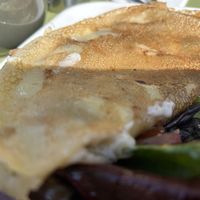 Sausage, mushroom and cheese crepe   at Delicious   in Harrogate