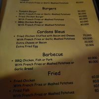 Menu at The Smiling Lao in Don Det