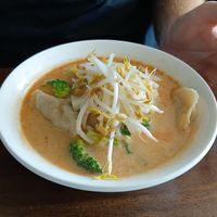 Laksa dumpling soup at Ping An Veggie Time @Dover Gardens in Adelaide