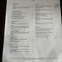 Menu  at UAIPI in Lisbon