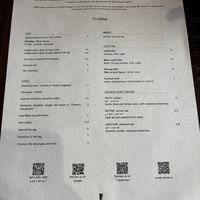 Menu  at UAIPI in Lisbon