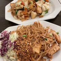 Pad Thai and pad Sew at Red Curry Vegan Kitchen in Flagstaff