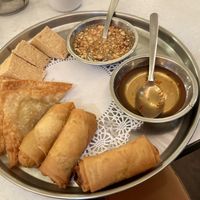 Sampler plate   at Red Curry Vegan Kitchen in Flagstaff