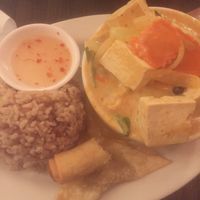 Massaman curry with steamed tofu at Red Curry Vegan Kitchen in Flagstaff