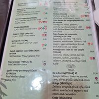 Menu at Rosemary  in Alicante