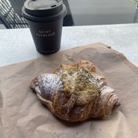 Vegan Pistachio Croissant And Filter Coffee  at Saint Espresso  in London