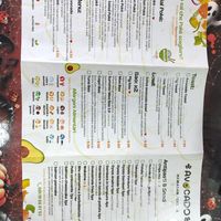 Menu with set mixes and snacks at Avocado in Pozzuoli