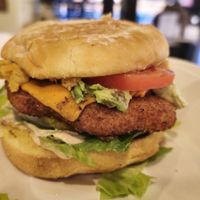 Vegan Chicken Burger at High Water Grill in Silverton