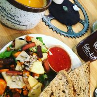 soup salad and toasted sandwich at Hap in Den Bosch