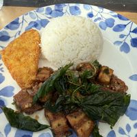 Vegan Pad kra pao with hash brown side! 160+40  at The Coffee Club in Hua Hin