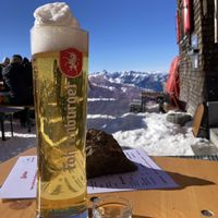 Beer with a view  at Wormser Hütte in Schruns