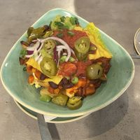 Dirty fries with vegan chilli   at Marshall's Farm Shop in Inverurie
