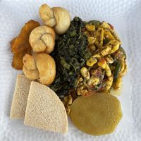 Jamaican Breakfast made vegan   at Patsy's Coffeeshop in Negril