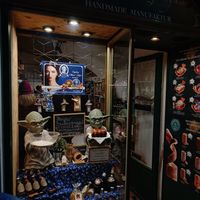 Front of store with two Yoda's. at Speisekammer Goldgasse in Salzburg