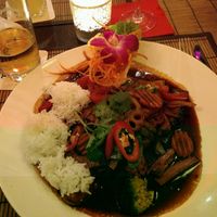 ";Tofu im Urwald"; I thought to take a picture after I put rice on my plate. at Jack Glockenbach in Munich