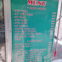 Menu at Bình An in Ho Chi Minh City