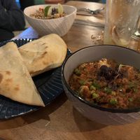 Aloo gobi with naan  at The Jungle Monteverde in Puntarenas