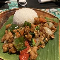 Cashew stirfry with mock meat (soy?) protein   at Bai Tong in Koh Yao Noi