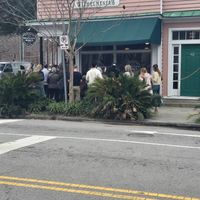 Waiting in line is out the door! at Holey City Bagels  in Charleston